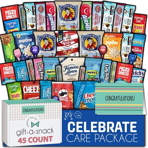 Vista 29 de Gift A Snack - Caja de aperitivos paquete variado de dulces + tarjeta