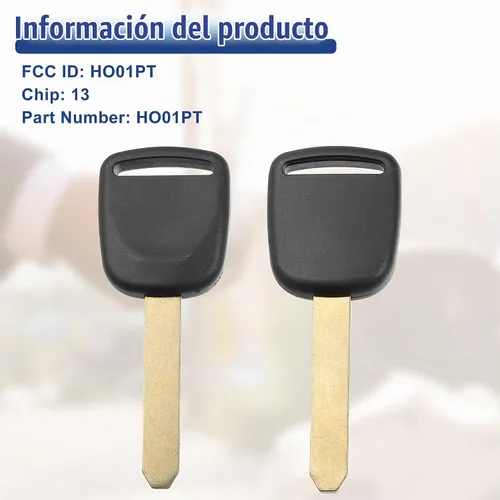Vista 5 de ACROPIX Llave de encendido con chip de transponder sin cortar de repuesto para Honda Civic CR-V 2002-2006 para Honda Odyssey Pilot 2003-2004 HO01PT