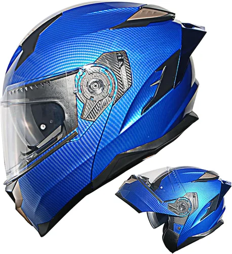 Vista 21 de 1Storm - Casco modular de cara completa para moto, certificado DOT, para adultos, doble visera abatible con escudo interior para sol y lista