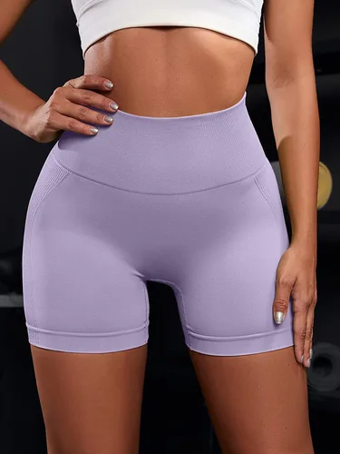 Vista 2 de Ovesport 3 piezas de pantalones cortos de entrenamiento para mujer, sin costuras, con levantamiento de glúteos, cintura alta, para yoga, gimnasio