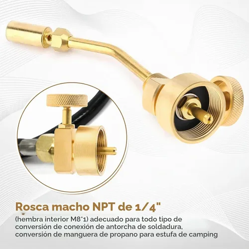 Vista 5 de Adaptador de recarga de tanque de propano de 1 lb para válvula de control