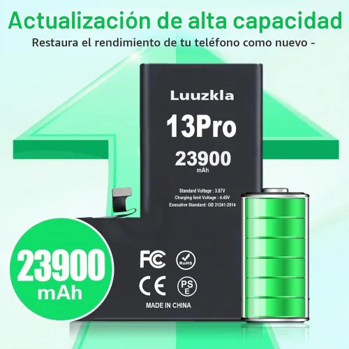 Vista 2 de Batería de 23900 mAh (nueva actualización 2025) compatible con iPhone 13 Pro, batería de gran capacidad compatible con iPhone 13 Pro, con kits