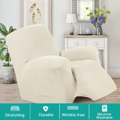 Vista 2 de Turquoize Funda elástica para silla reclinable, funda para sofá reclinable, funda de sofá de 1 pieza con bolsillo lateral, funda protectora