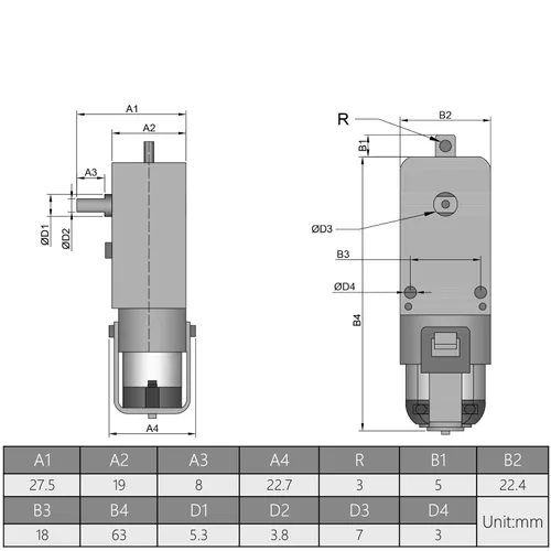 Vista 4 de Fielect Motor eléctrico de CC de 3 a 6 V TT Motor de engranajes 1:120 de doble eje para Arduino Smart Car Robot Juguetes Coches Modelos de chasis
