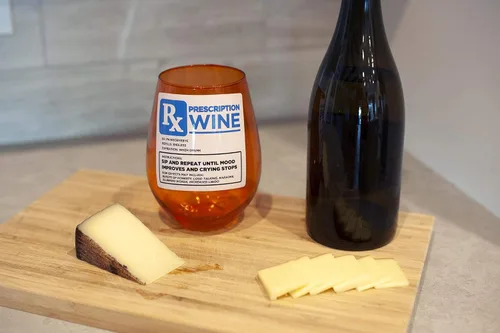 Vista 5 de Copa de vino sin tallo con receta Rx Copa de vino divertida 30 onzas