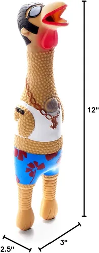Vista 7 de Outward Hound by Charming Pet Squawkers Earl - Juguete de goma chirriante de látex para perros, divertido juguete interactivo para las fiestas
