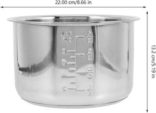 Vista 5 de Olla a presión eléctrica de repuesto para olla interior de cocina, olla interior antiadherente de acero inoxidable de 4.2 cuartos de galón, repuesto