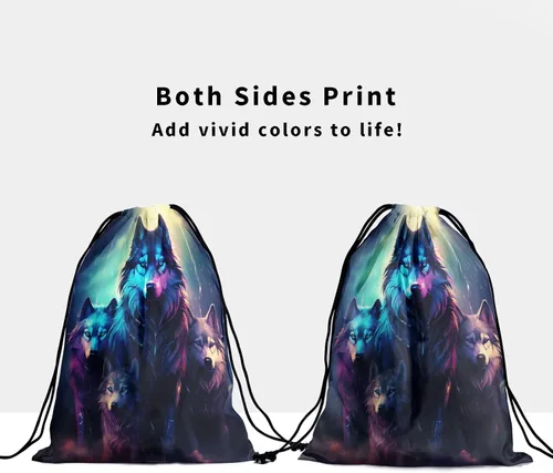 Vista 199 de Bolsa de agarre de gimnasia de piel de animal, bolsa de gimnasia con cordón ajustable, bolsa de cuerda para fauna silvestre, Mariposas Galaxy