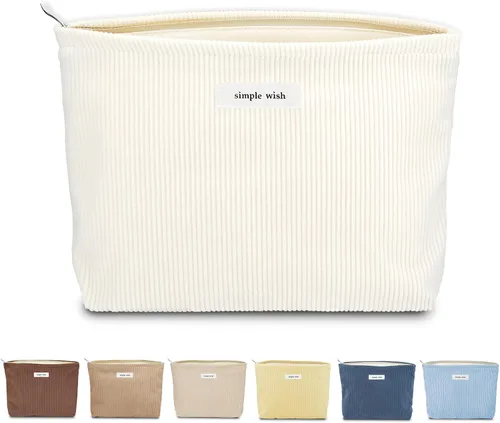 Vista 32 de Sminra Bolsa de Maquillaje Bolsa de Cosméticos Bolsa de Aseo de Lona Preppy para Mujeres Linda Bolsa con Cremallera Organizador Accesorios de Viaje