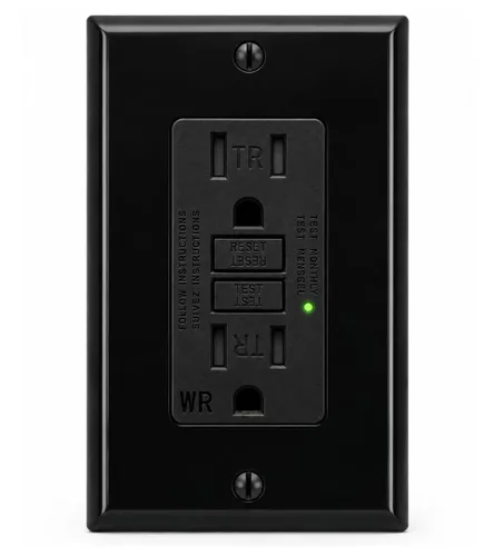 Vista 13 de GFCI Outlet 15A Receptáculo dúplex decorativo resistente a manipulaciones con indicador LED, interruptor de circuito de falla a tierra, protección