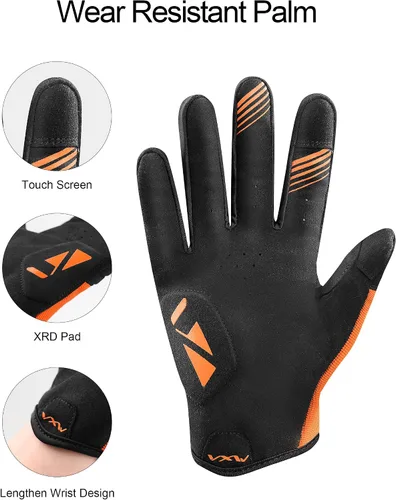 Vista 3 de VXW Guantes de bicicleta de montaña para hombre, guantes de ciclismo para nudillos, pantalla táctil transpirable para MTB Motocross Racing Dirtbike