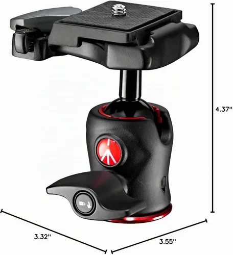Vista 5 de Manfrotto Cabezal de bola central 490, para trípodes de cámara, cabezal de bola fluida para trípodes ergonómicos y funcionales, estabilizador