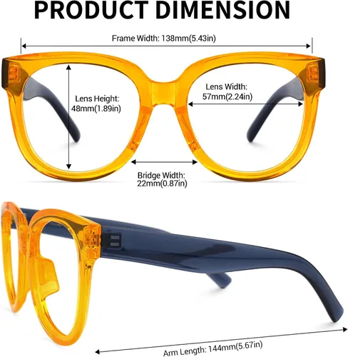 Vista 4 de Zeelool Harrell ZOP049594 - Lentes de bloqueo de luz azul unisex estilo retro