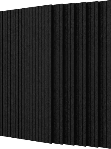 Vista 10 de 4 piezas de paneles acústicos, paneles decorativos insonorizados de 47''x23.6'', paneles grandes autoadhesivos que absorben el sonido para oficina