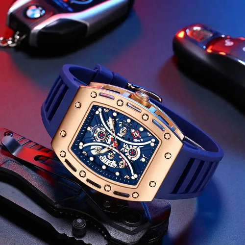 Vista 2 de MF MINI FOCUS Watch Wristwatch Fashion Hollow Big Dial Luminous Waterproof Sport Analog Quartz Business Mens Watches Silicon Strap Dress Watch