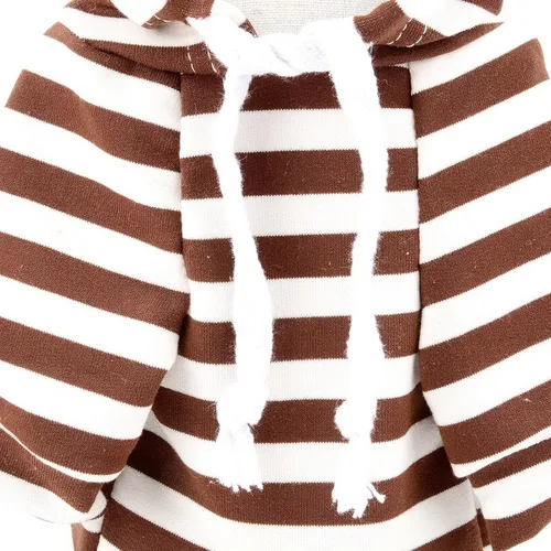 Vista 4 de SMALLLEE_LUCKY_STORE Sudadera con capucha a rayas para mascotas, para perros pequeños, medianos y gatos, cachorros, suéter con gorro para clima