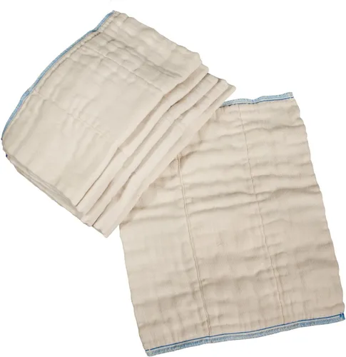 Vista 2 de OsoCozy Paquete de pañales de tela preplegados económicos: 3 docenas de pañales preplegados 100% algodón sin blanquear y 4 fundas de pañales