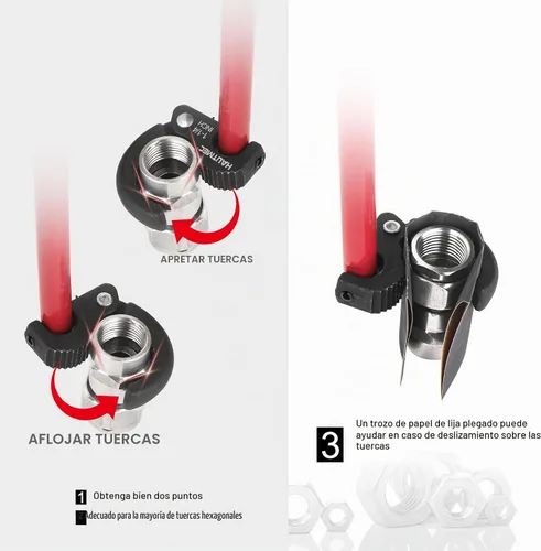 Vista 6 de HAUTMEC Llave de Lavabo Profesional de 11 Pulgadas Llave de Grifo de Fregadero para Espacios Reducidos con Capacidad Ajustable de 3/8'' a 1-1/4