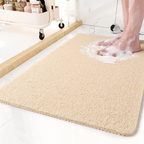 Vista 16 de Tapete antideslizante para bañera, 16 x 24 pulgadas, tapetes de ducha para bañera, tapetes de baño de PVC con textura de lufa para áreas húmedas