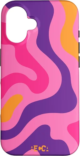Vista 32 de Retro Liquid Swirl Groovy Abstract Pattern Wave Purple Phone Case for iPhone 17