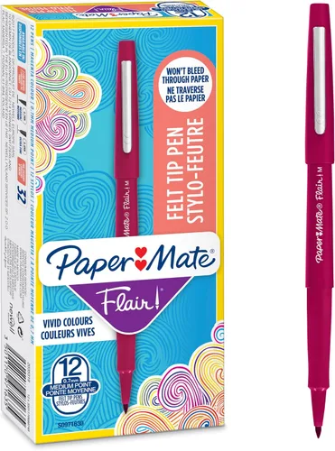 Vista 5 de Paper Mate Flair Original - Bolígrafo de punta de fieltro, tamaño mediano, varios colores estándar, paquete de 3