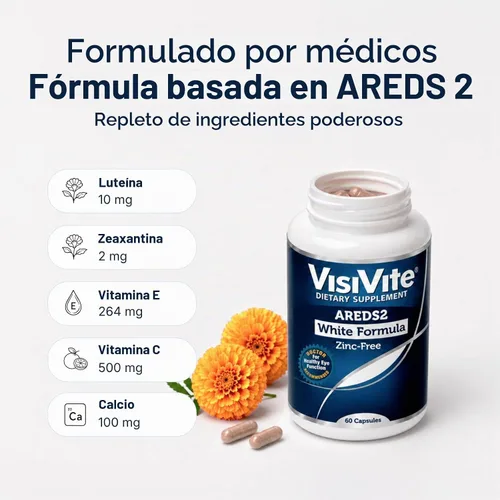 Vista 2 de VisiVite Vitaminas para los ojos AREDS 2 formuladas por médicos, sin zinc