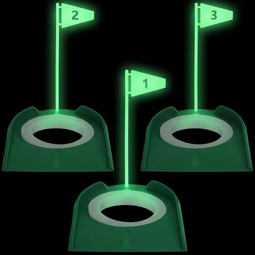 Vista 8 de Sotiff Práctica de práctica de golf con agujero de copa, accesorios de golf, putters de entrenamiento con bandera de plástico para adultos, oficina