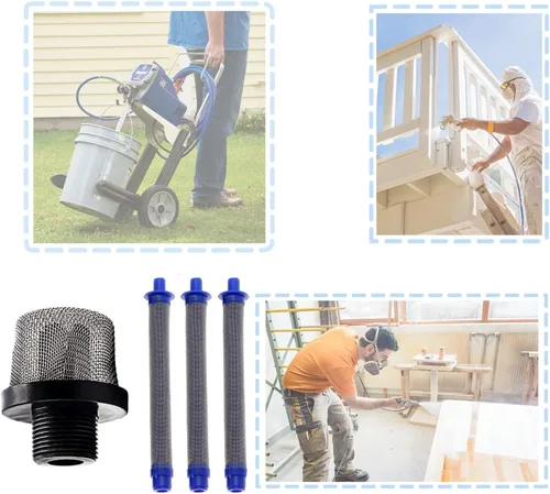 Vista 9 de Juego de filtros de repuesto para filtros rociadores de pintura Graco - (2+10 unidades) 288716 rosca de filtro de entrada de 3/4 pulgadas y 288749