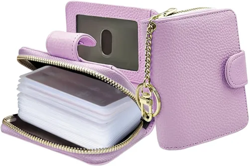 Vista 9 de Beurlike billetera de cuero, con tarjetero con bloqueo RFID, organizador, billetera segura para mujer
