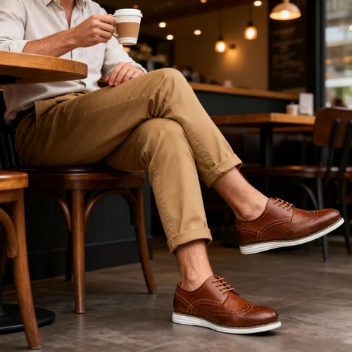 Vista 9 de Vostey Zapatos de vestir para hombre, zapatos de vestir casuales de cuero para hombres, zapatos Oxford de negocios de cuero para hombres