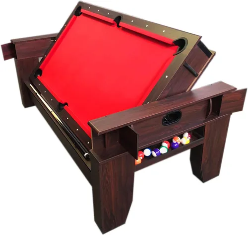 Vista 4 de Mesa de billar de 7 pies Air Hockey 2 en 1 Mesa de billar Fieltro rojo - Billardhockey