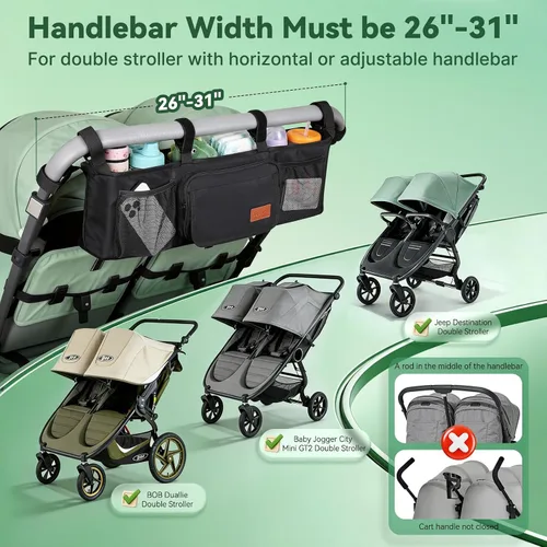Vista 2 de Organizador de cochecito doble para Bob Duallie/Jeep Side by Side Double