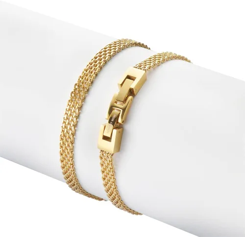 Vista 4 de Geoffrey Beene Pulsera de eslabones de malla italiana de acero inoxidable de 0.236 in de 8.5 pulgadas