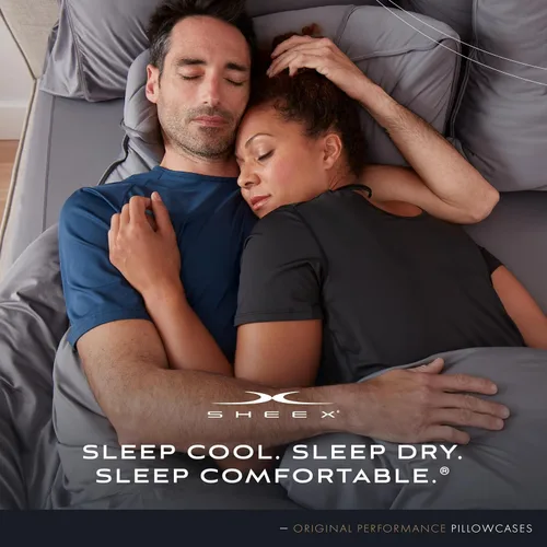 Vista 7 de Sheex - Juego de 2 fundas de almohada de rendimiento original, tejido ultrasuave, transpira mejor que el algodón, Negro, Estándar
