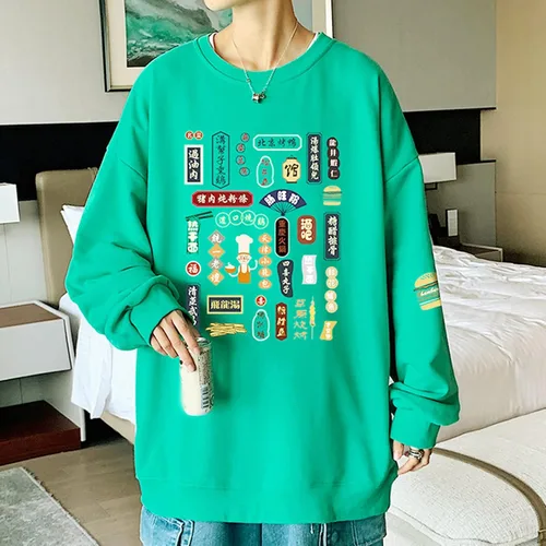 Vista 4 de EELHOE Mens Tshirts Prtined Graphic Baggy Cotton Long Sleeve Crewneck Tops Sun Protection Fashion Fishing Sweatshirt