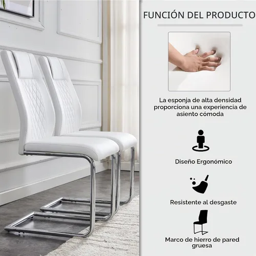 Vista 4 de Juego de mesa de comedor de mármol para mesa rectangular blanca de 6.63 pulgadas con marco de metal plateado en forma de X y 6 sillas de comedor
