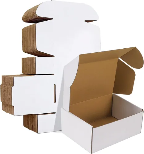 Vista 28 de HORLIMER Paquete de 40 cajas de envío de 5 x 5 x 5, caja de cartón corrugado blanco para correo, embalaje, pequeñas empresas