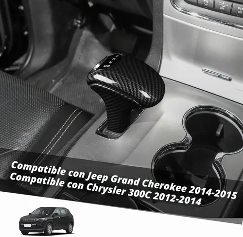 Vista 2 de Jimen Compatible con Jeep Grand Cherokee 2014-2015, 3 piezas de cubierta de pomo de cambio (fibra de carbono)