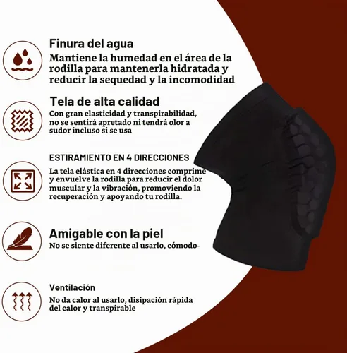 Vista 2 de PISIQI Rodillera de compresión para evitar colisiones Negro
