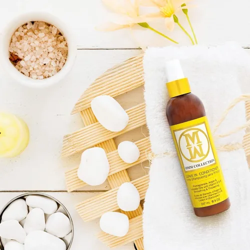 Vista 5 de OMM Collection Acondicionador natural ligero sin enjuague, espray desenredante hidratante para cabello encrespado y rizado, evita roturas