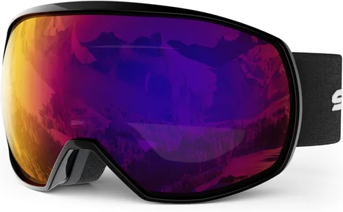 Vista 8 de Gafas de esquí para hombres y mujeres con protección UV, lente doble antivaho 09 B-3#gris