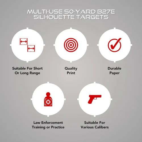 Vista 3 de Práctica oficial IDPA blancos de tiro de papel, objetivo de torso de competencia, blanco de tiro de silueta IDPA, objetivos de campo de tiro