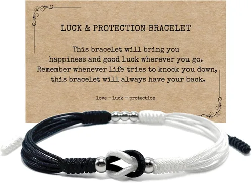 Vista 10 de LAMIBEE Infinity Surfer - Pulsera de la amistad con amor y amistad con color multicolor, cuerda de protección de nudo tibetano de la suerte tejida