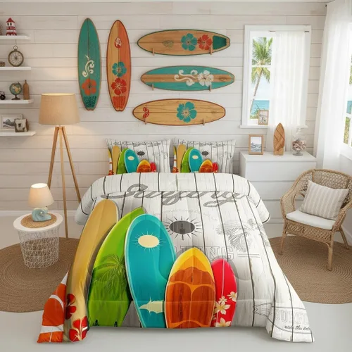 Vista 71 de Juego de ropa de cama Happy Camping de Homewish, tamaño individual, con diseño de osos cazadores y pinos, para niños, hombres, adultos, decoración