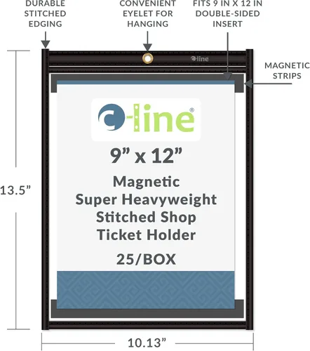 Vista 4 de C-Line Magnetic Shop - Soporte para boletos, 9 x 12, transparente, 25/cartón (85912)