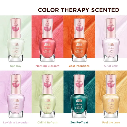 Vista 10 de Sally Hansen Color Therapy Esmalte de uñas perfumado Biotina, aceite de 462 Peel the Love (spritz cítrico)