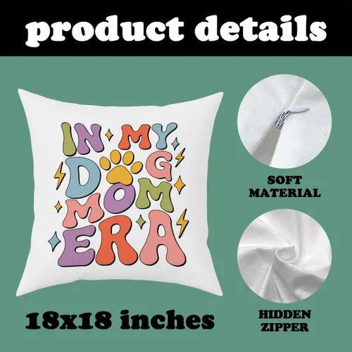 Vista 2 de Fokongna in My Dog Mom era Dog Mom - Fundas de almohada decorativas de 18 x 18 pulgadas, funda de almohada Love Gy Lover Proud Mama Pet Owner