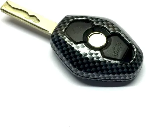 Vista 3 de Funda de protección con patrón de fibra de carbono brillante para llave remota BMW Diamond E46 E39 E38 Z3 Z4 E83 E53