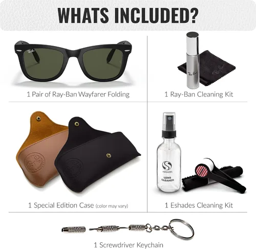 Vista 21 de Ray-Ban RB4105 WAYFARER FOLDING CLASSIC - Gafas de sol de forma cuadrada con kit oficial de gafas