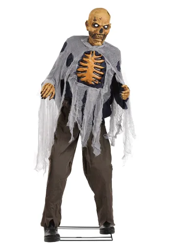 Vista 5 de Animatrónico Zombie Tambaleante de 1.8 m Decoración de Halloween Multicolor